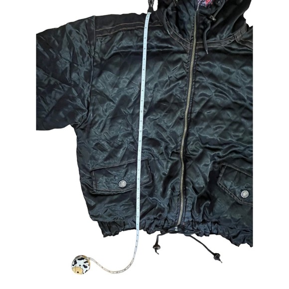 Vintage 90s Triple Fat Goose Down Reversible Satin Bomber Coat Jacket Womens XL - Picture 13 of 13